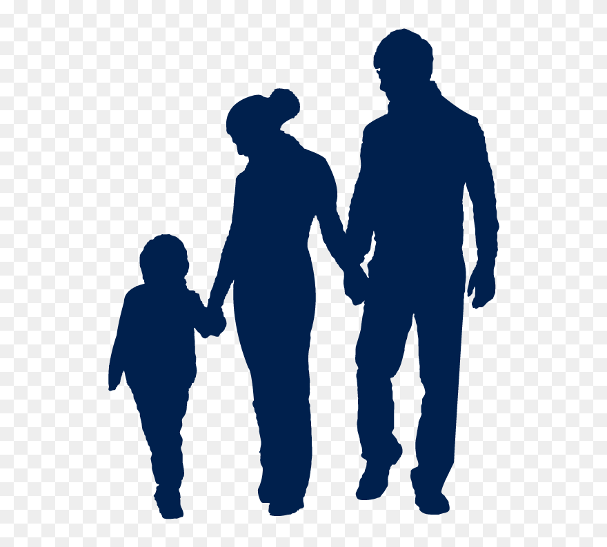 Family Child Silhouette Clip Art - Parent And Child Silhouette Png Transparent Png