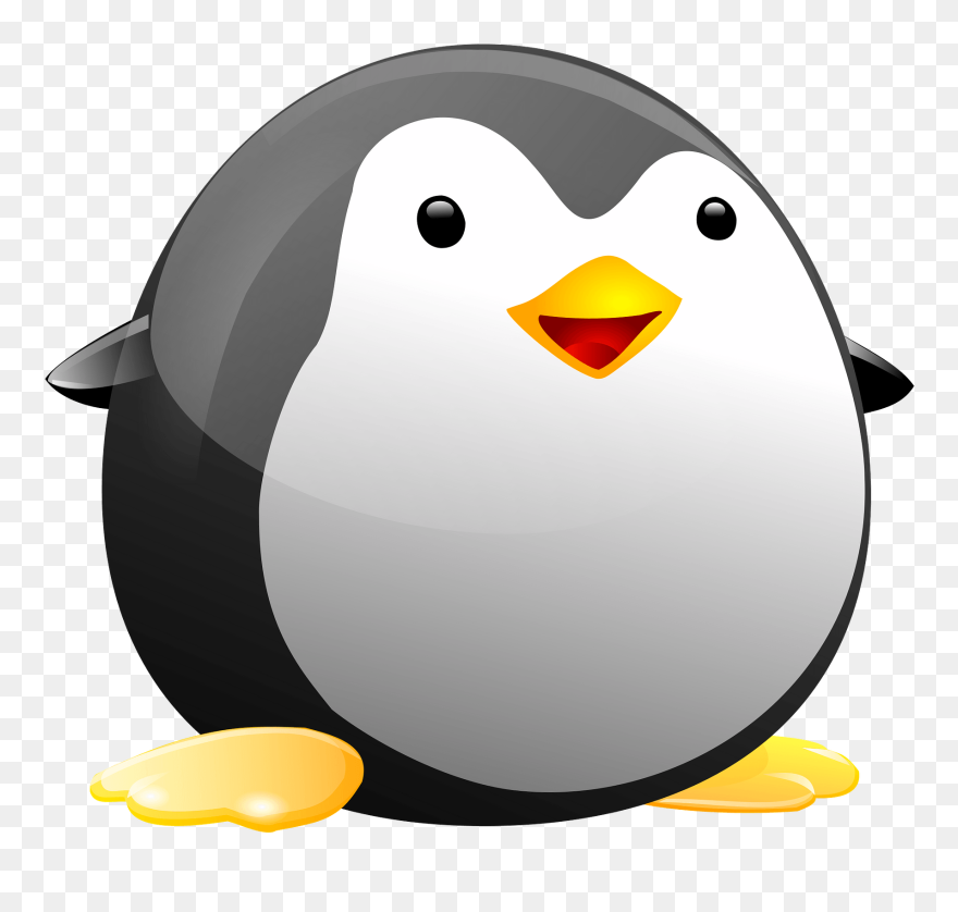 Round Penguin Clip Art - Png Download