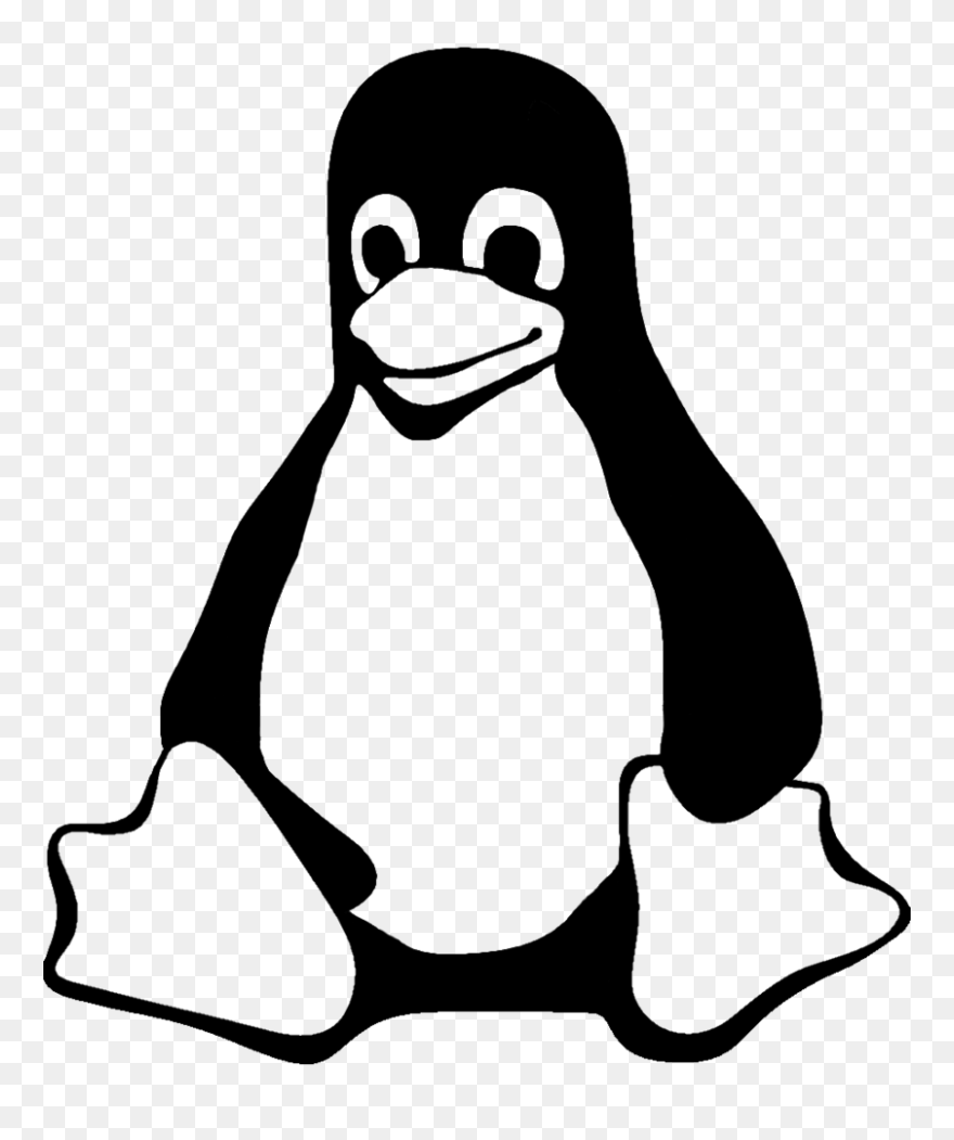 Penguins Clipart Stencil - Linux Black And White - Png Download
