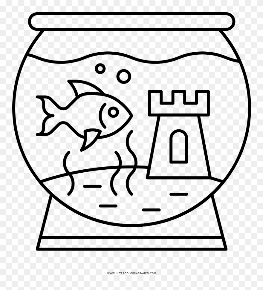 Aquarium Coloring Page - Cartoon Clipart
