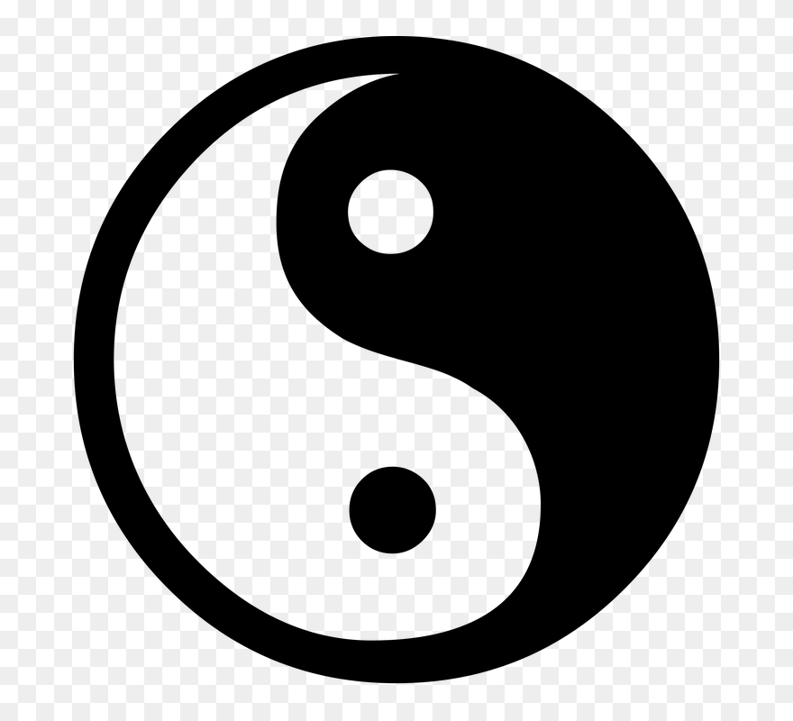 Yin Yang Symbol - Simple Yin Yang Tattoo Clipart