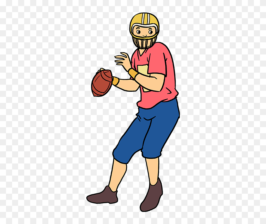 How To Draw A Football Player - Drawing Clipart