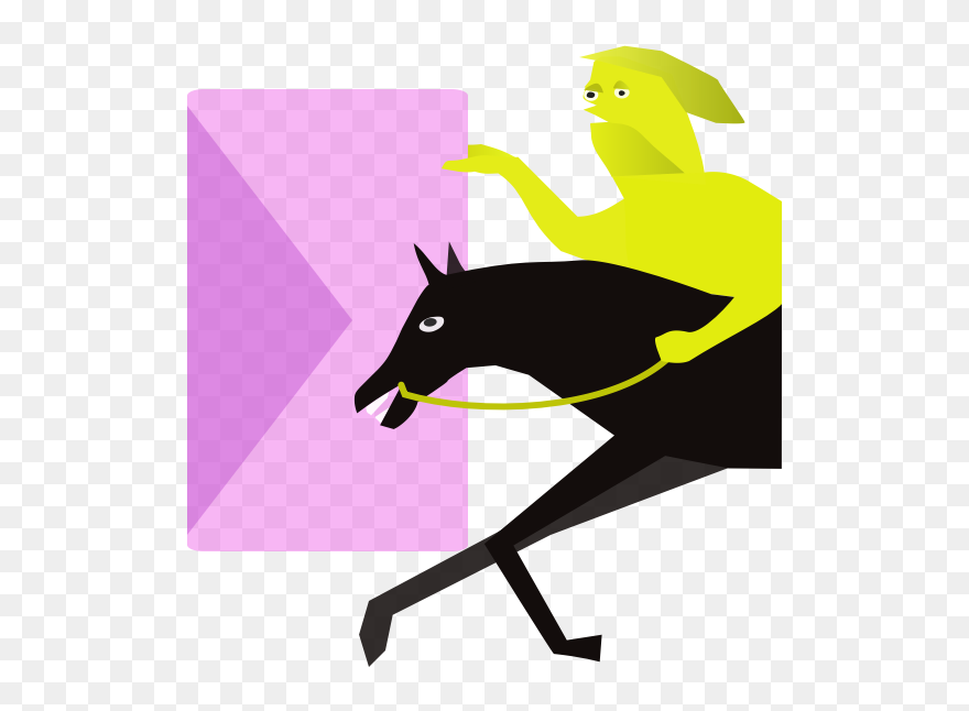 Messenger On Horse - Clip Art - Png Download