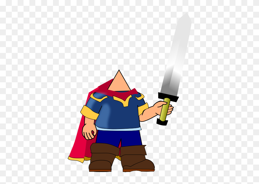 Game Hero With Sword - Man With A Sword Cartoon Clipart