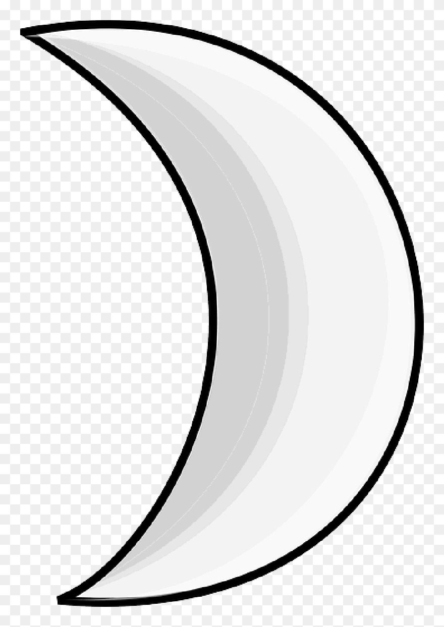 Outline, Moon, Cartoon, Signs, Symbols, Crescent - Line Art Clipart