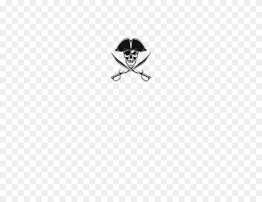 Pirate Skull Cross Swords - Cartoon Clipart