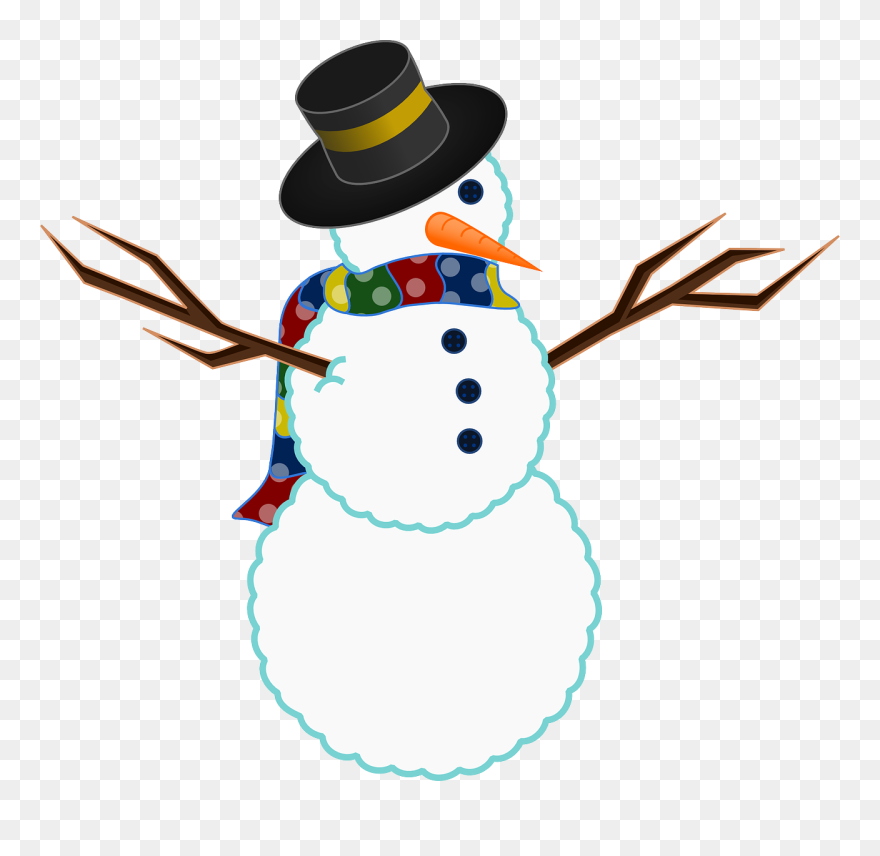 Free Clip Art Snowman - Png Download