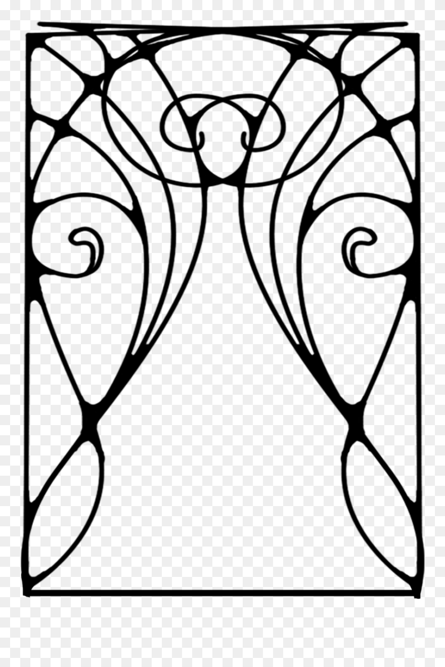 515 Nouveau Frame 03 By Tigers-stock On Clipart Library - Art Nouveau Line Art - Png Download