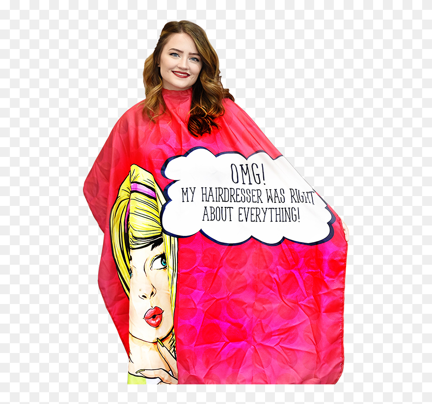 Cape Transparent Hairdresser - Pink Salon Capes Clipart