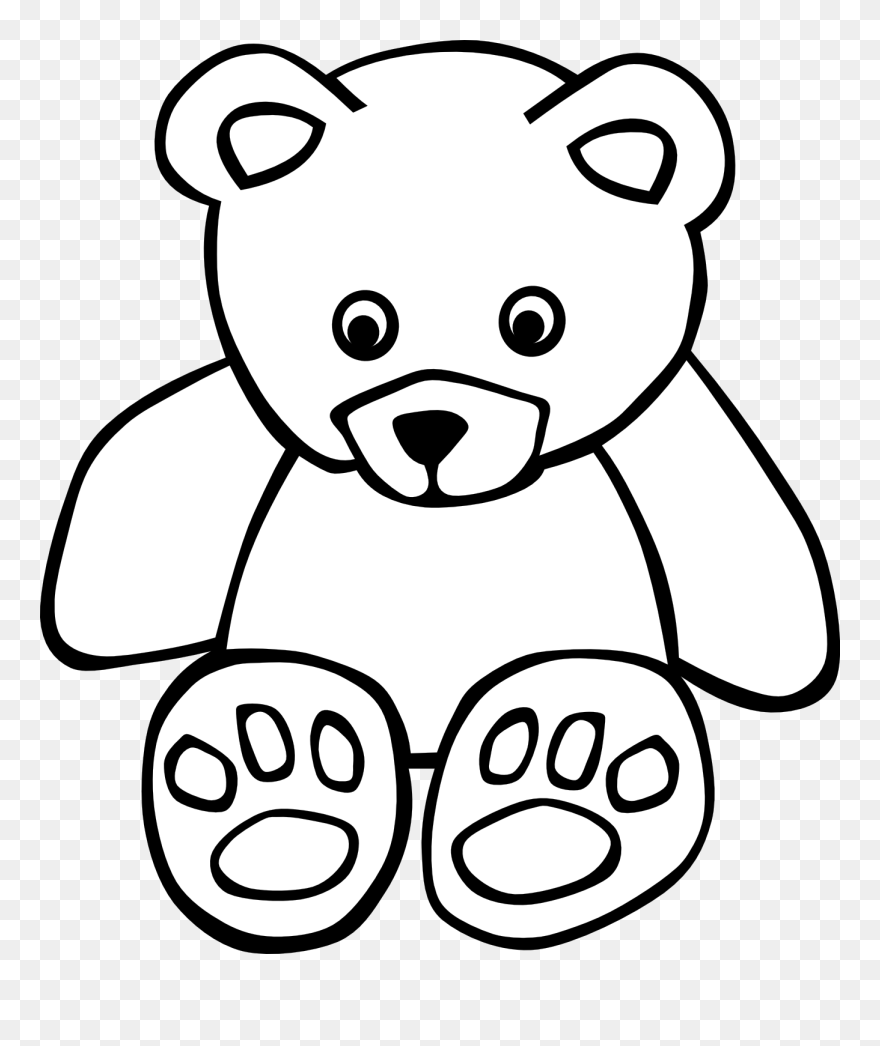Stuffed Animal Clipart Line Drawing - Coloring Pages Love Bear - Png Download