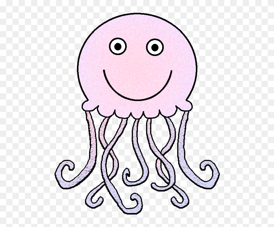 Cute Jellyfish Clipart Kid - Jelly Fish Clip Art Black And White - Png Download