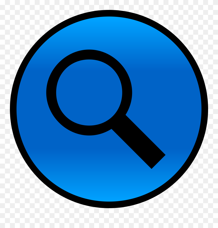 Button Magnifying Glass Blue Png Clipart