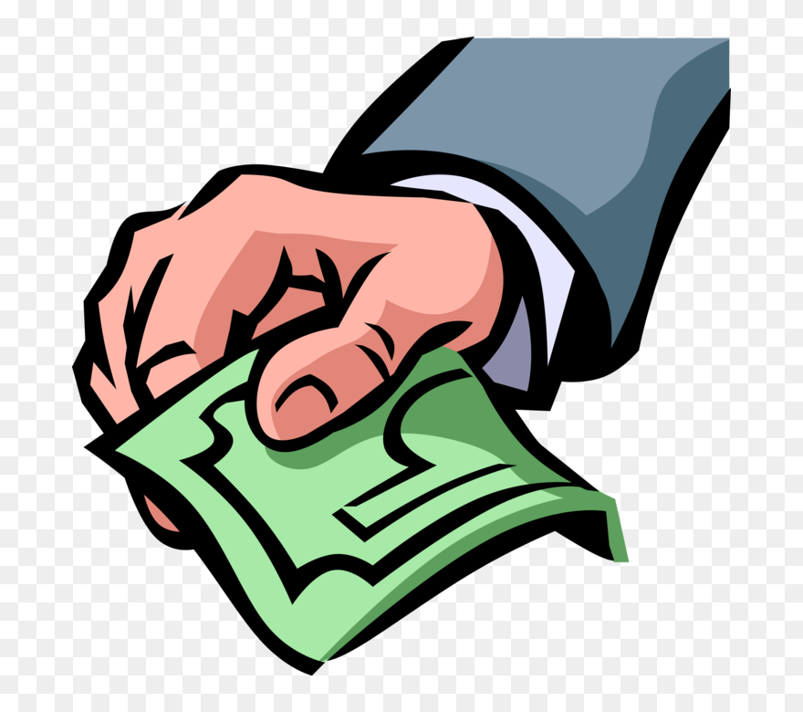Vector Illustration Of Hand Offers Payment Cash Dollar - Cash Clipart - Png Download