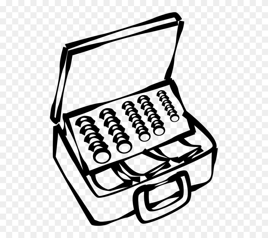 Vector Illustration Of Petty Cash Box With Cash Money - Petty Cash Clipart - Png Download