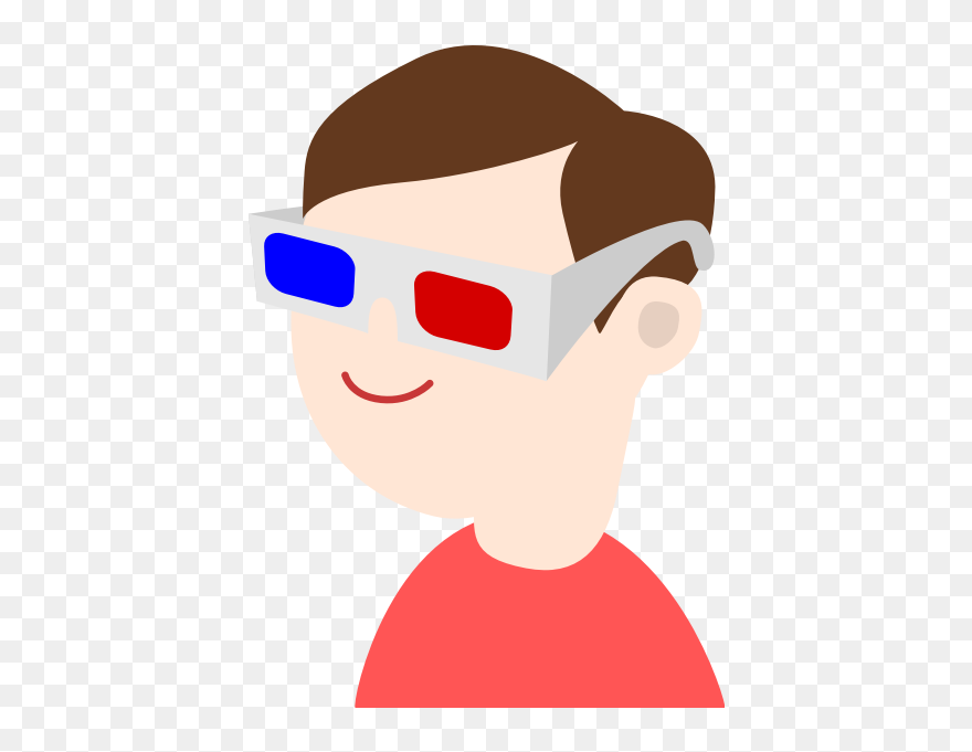 Kid With 3d Glasses - Polarized 3d System Clipart