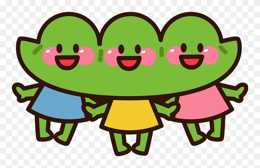 Green Pea Character Clipart - Clip Art - Png Download