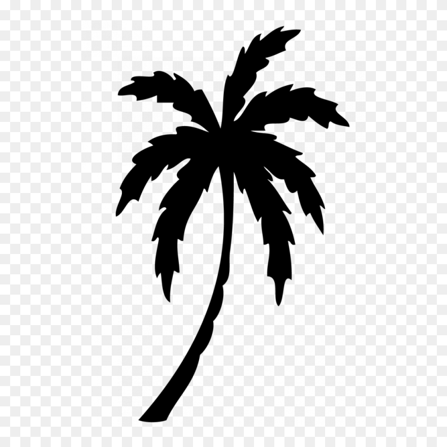 Transparent Island Clipart - Black Palm Tree Clipart - Png Download