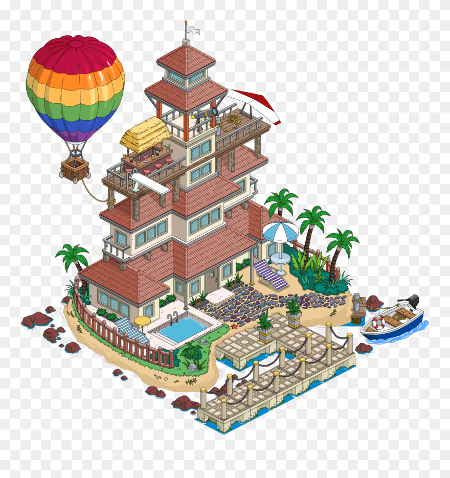 Private Island L4 - Mr Burn House From The Simpsons Clipart