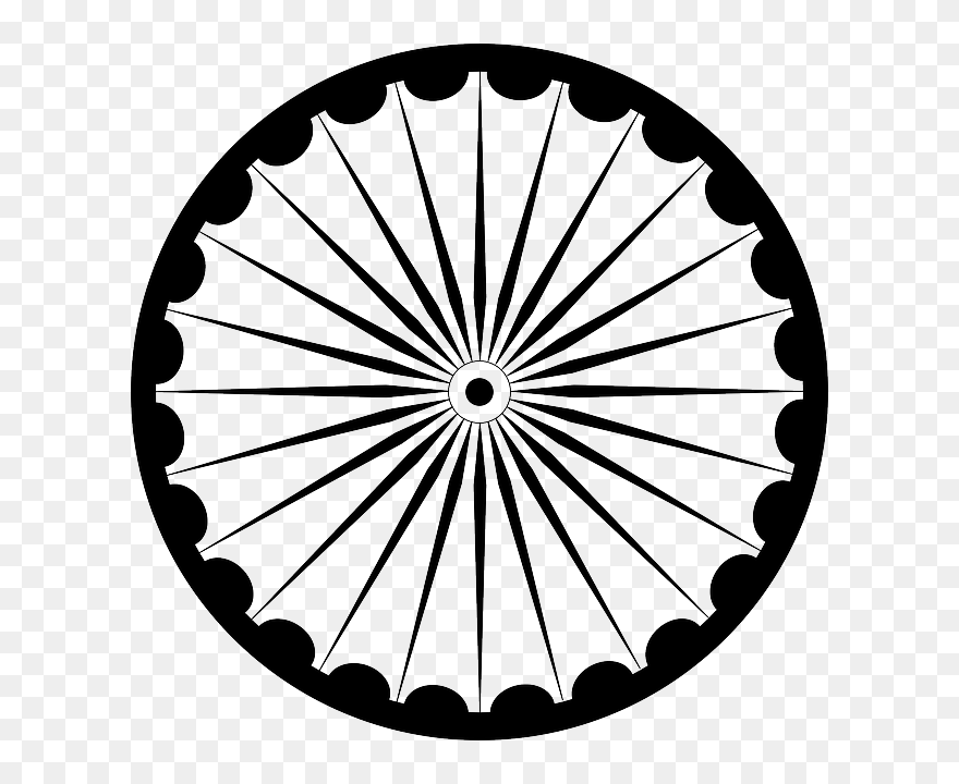 Eye, Black, Fan, Symbol, Design, Sun, Flower, Circle - Ashoka Chakra Black And White Clipart