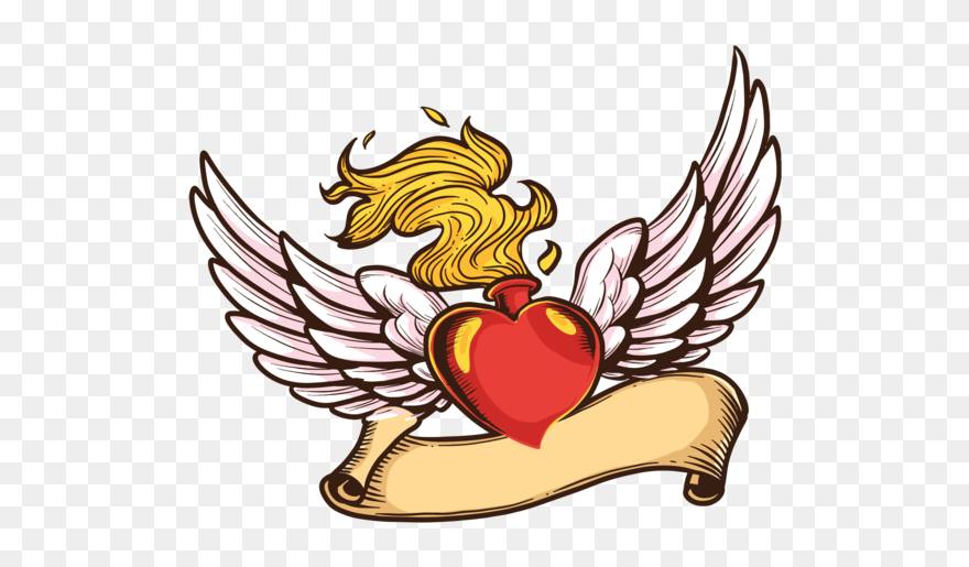 Flaming Heart Vector Illustration - Vector Graphics Clipart