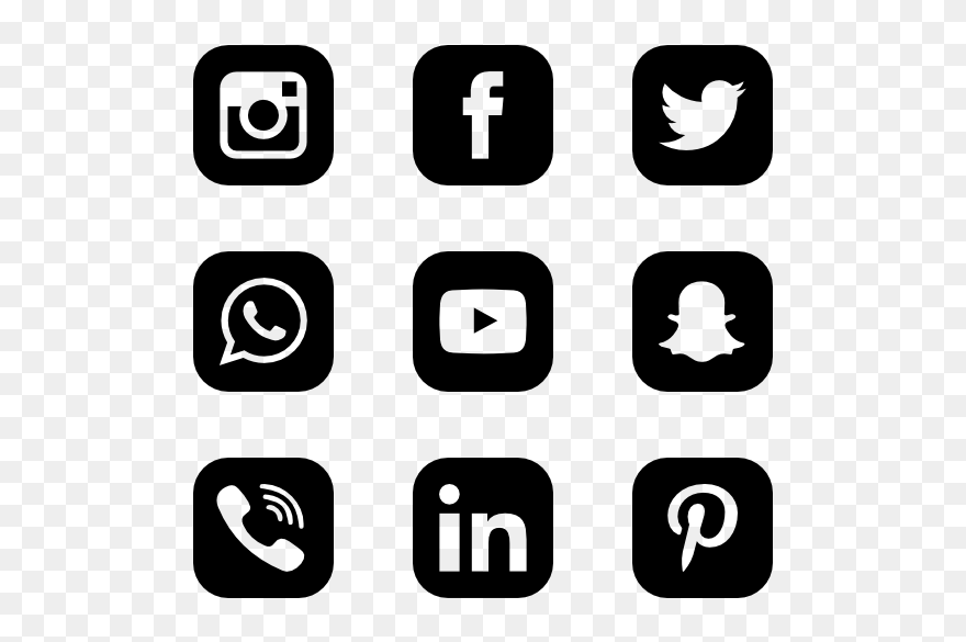 Library Of Social Media Icons Freeuse Stock Png Files - Transparent Background Social Media Icons Png Clipart