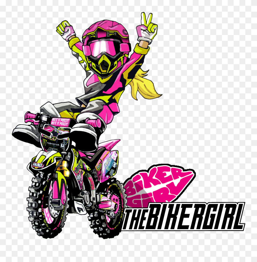 Girl On Dirt Bike Clipart - Png Download