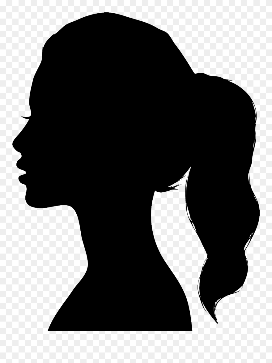 Woman Side Profile Silhouette Clipart