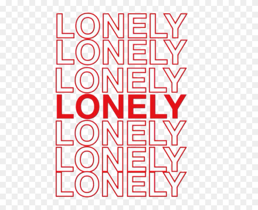 Tumblr Aesthetic Alone Text Red Sad Freetoedit - Lonely Aesthetic Png Clipart
