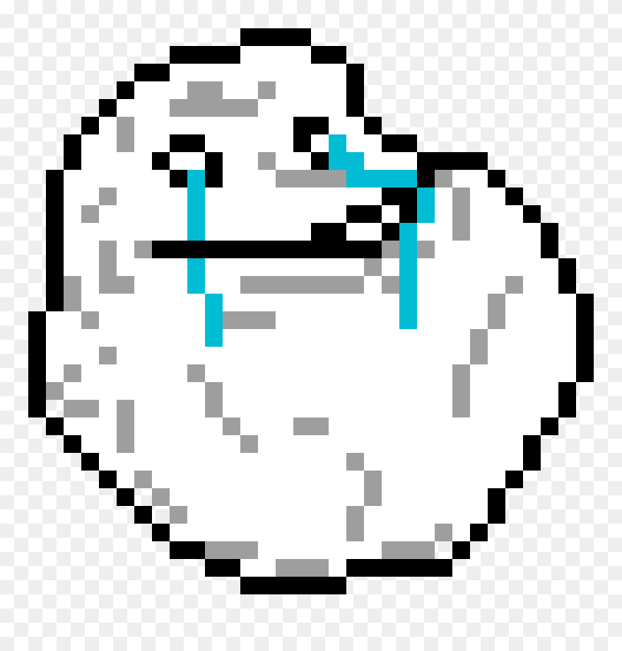 Forever Alone Meme - Easy Cute Pixel Art Minecraft Clipart