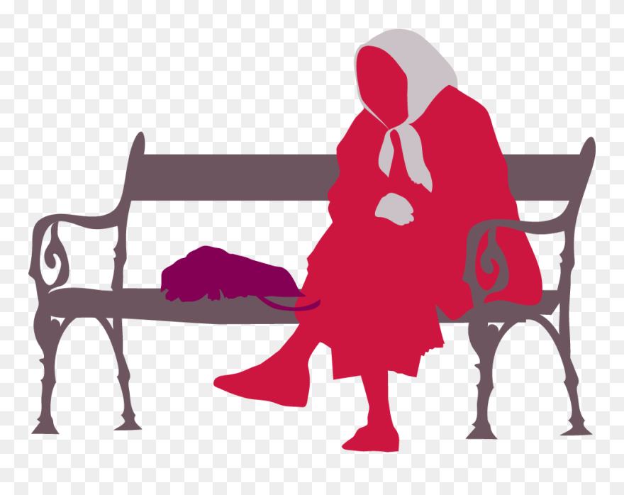 Old Lady Sitting Silhouette Transparent Clipart