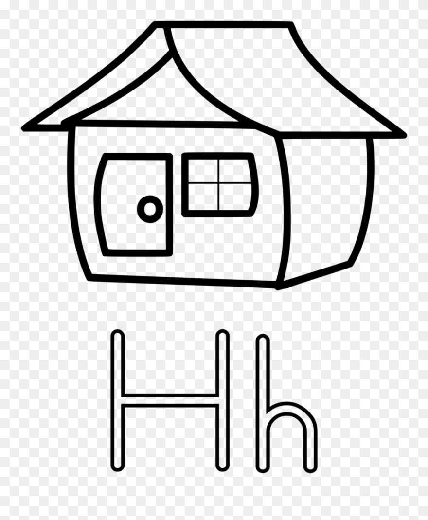 Coloring Clipart House, Picture - H House For Kids - Png Download