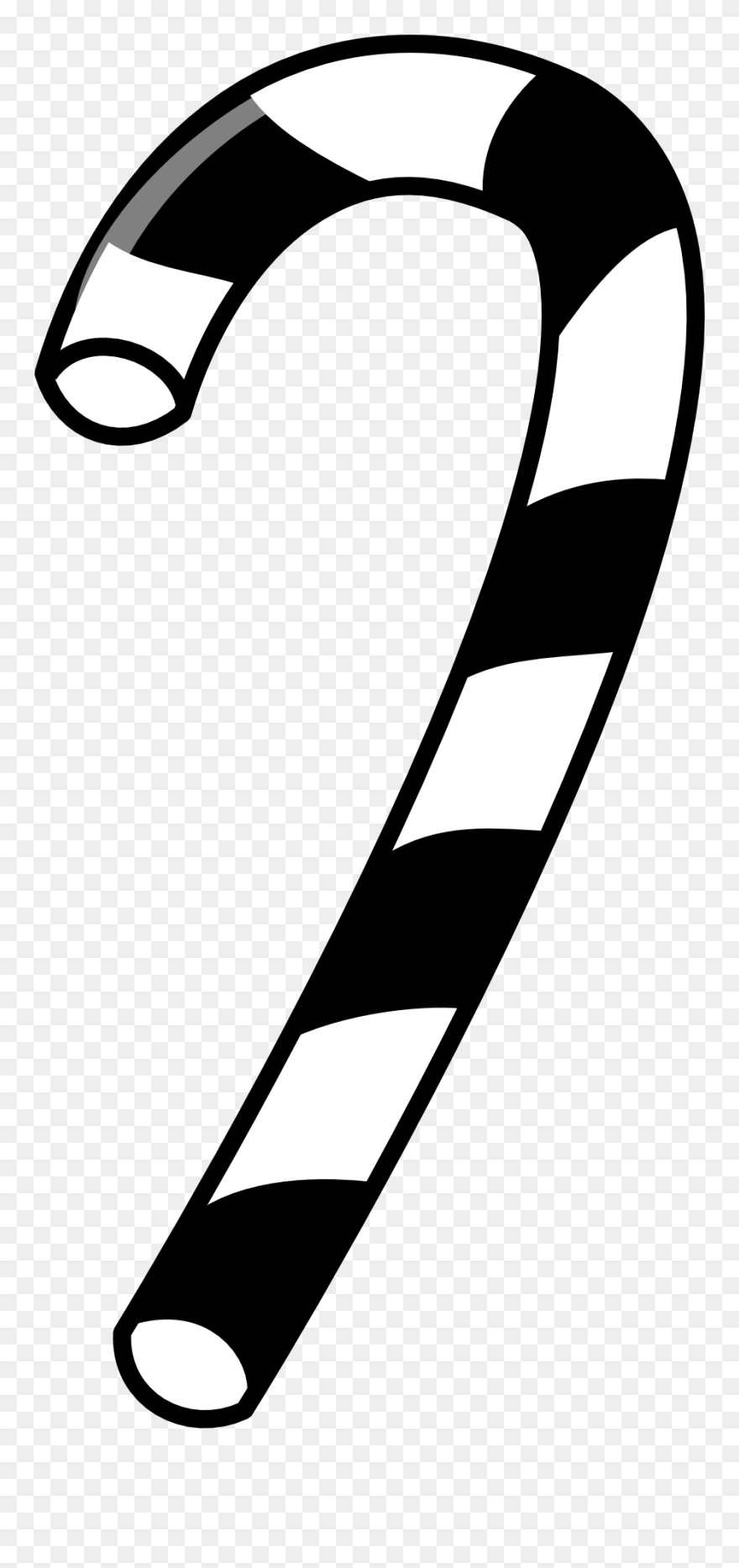 Christmas Bowling Ornament Clipart - Candy Cane Black And White - Png Download
