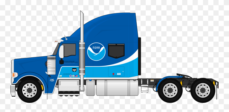 Driver Clipart Semi Truck - Side View Semi Truck Drawing - Png Download