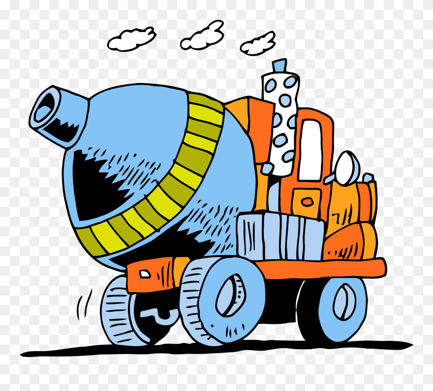 Truck With Tree Clipart Download Cement Truck Going - Cartoon Cement Mixer Png Transparent Png