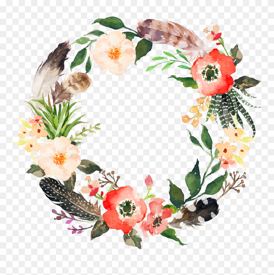 Flower Wreath Watercolor Png Clipart