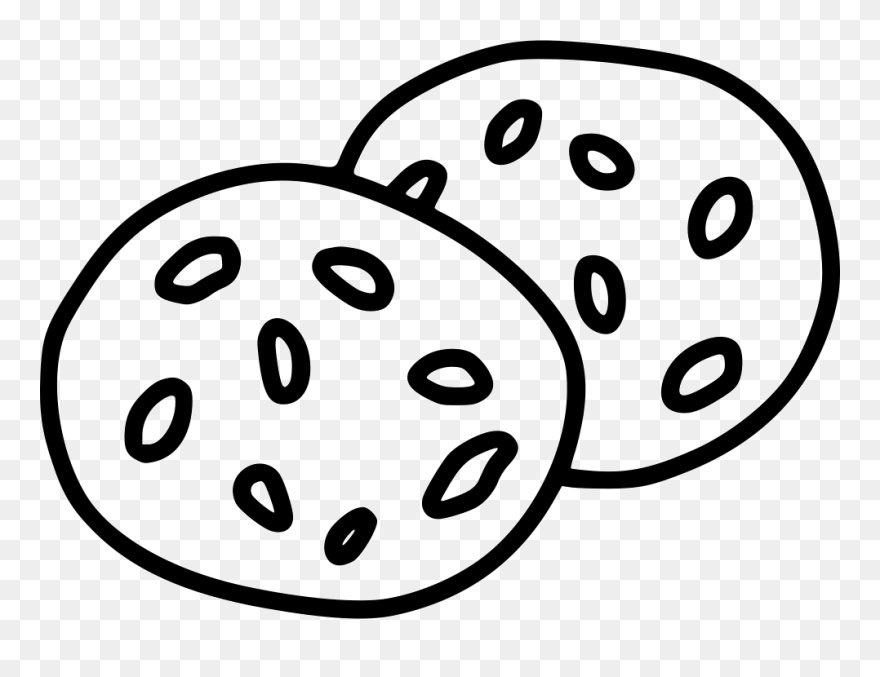 Cookies Dessert Sweet Chocolate Chips Biscuit Treat - Cookie Drawing Png Clipart