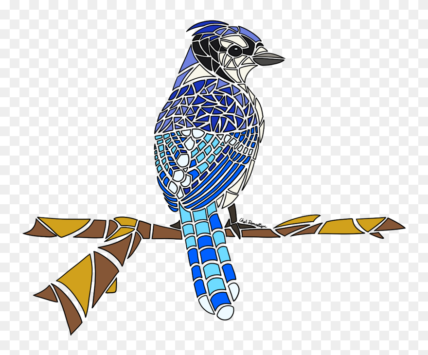 Mosaic Bluejay - Blue Jay Clipart