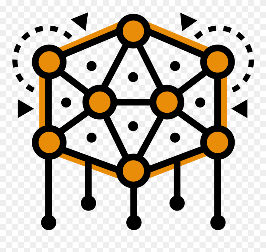 Interconnected Nodes Representing Machine Learning - Data Science Clipart