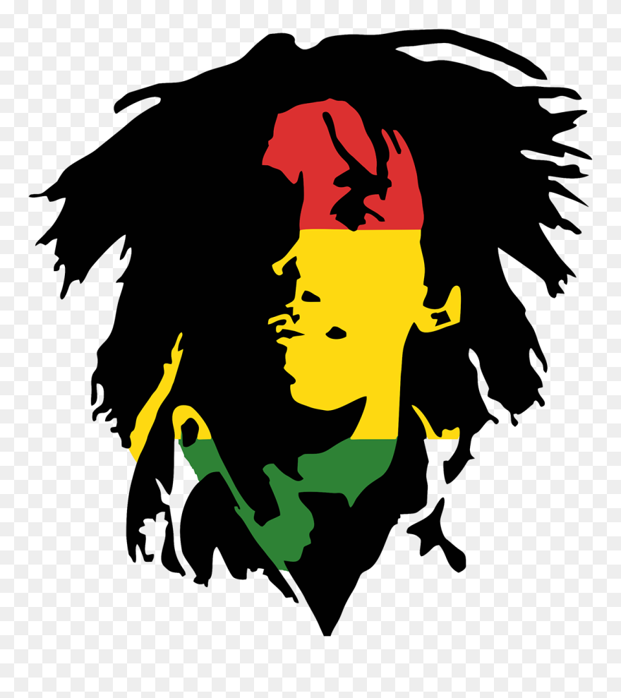 Bob Marley Silhouette Painting Clipart