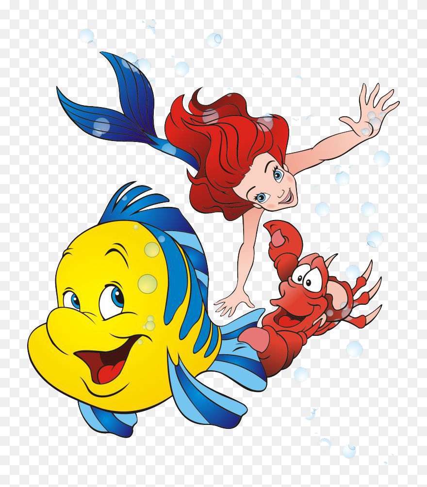 Little Mermaid Flounder And Sebastian Clipart