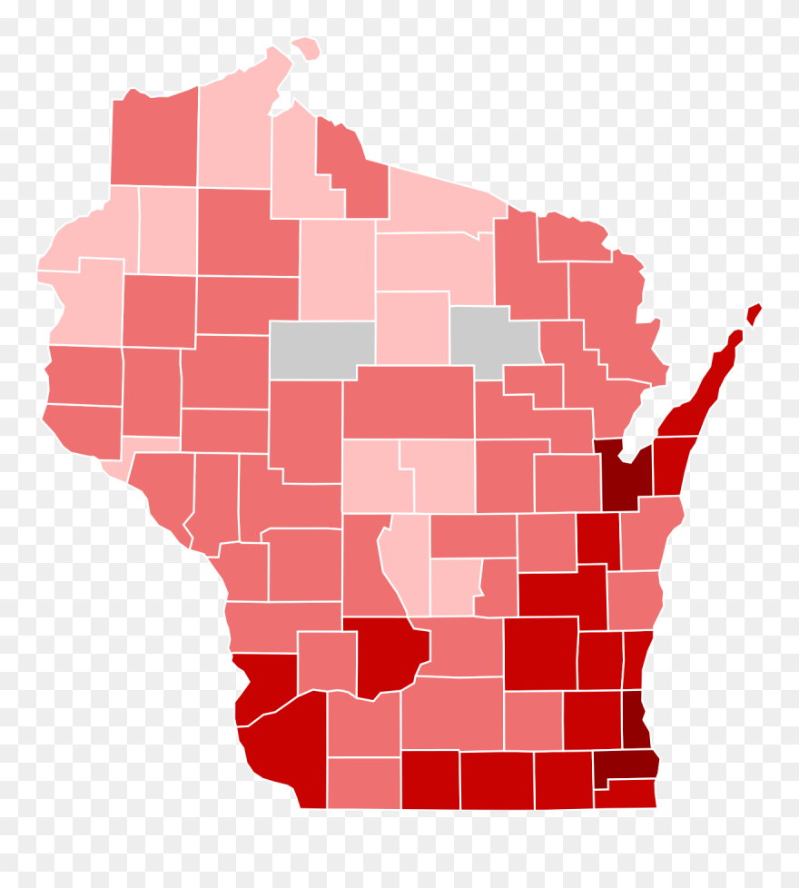 Wisconsin Poverty Map Clipart