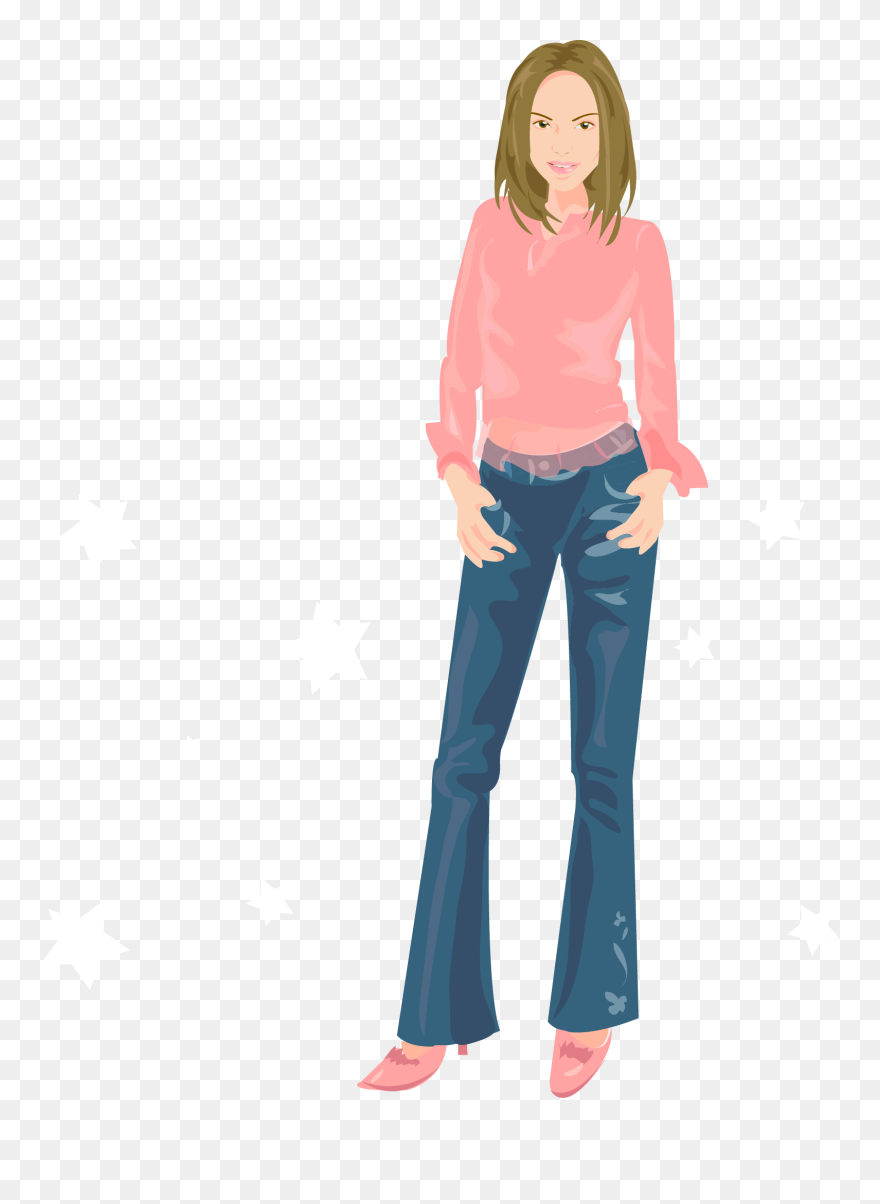 Woman In Jeans Clipart - Png Download