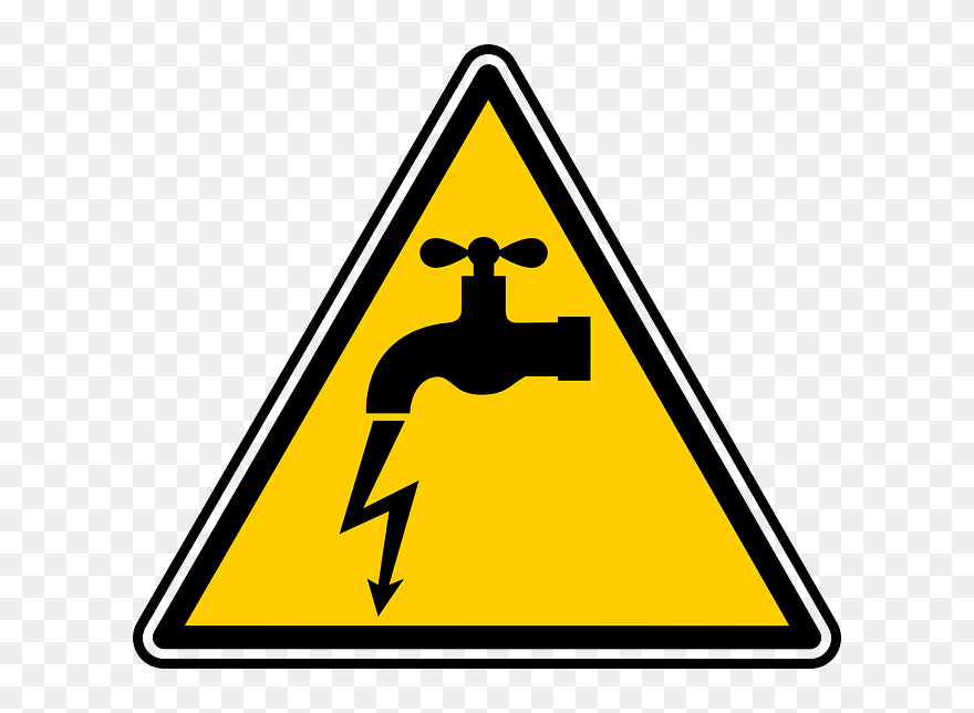 Danger, Electric, Faucet, Electricity, Voltage - Manhole Sign Clipart
