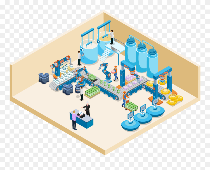 Image - Free Isometric Milk Processing Plant Clipart