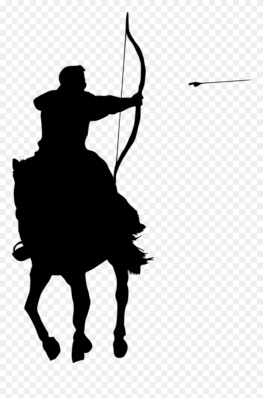 Woman Archer Silhouette - Archery Png Clipart