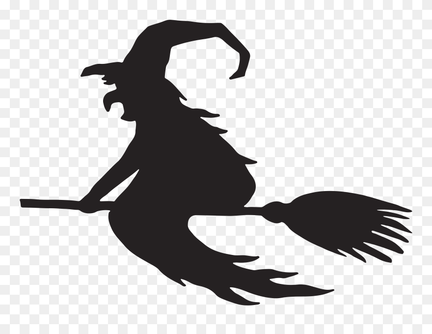 Silhouette Witch Clipart - Witch Silhouette Clipart - Png Download