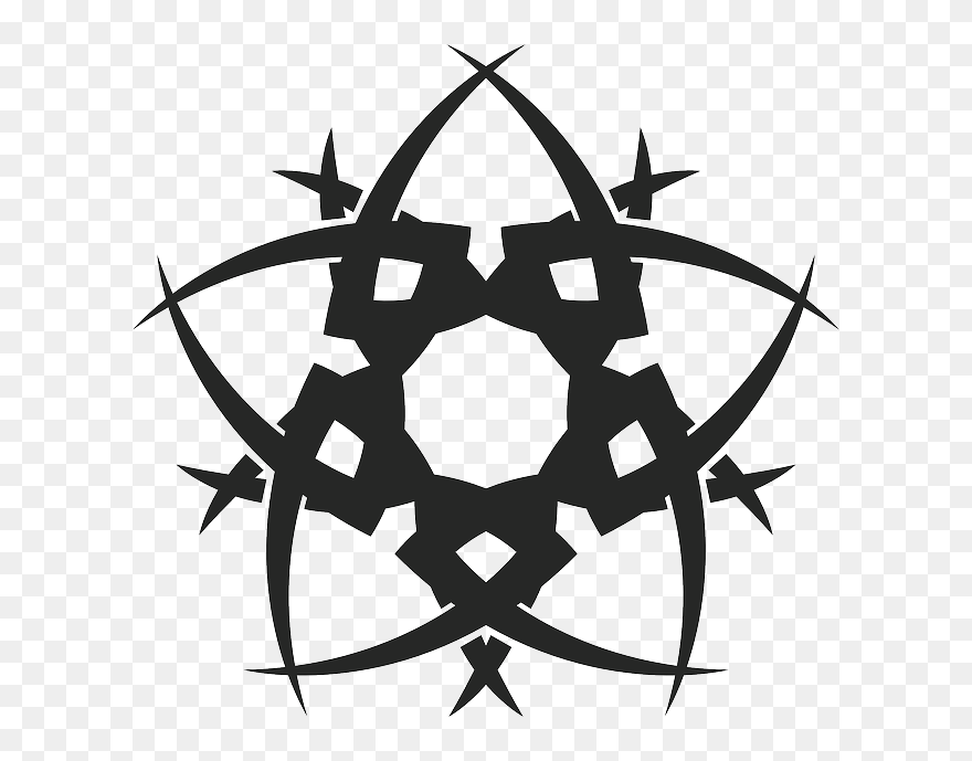 Star, Shape, Lines, Art, Crossed, Thorny, Shapes, Line - Tribal Star Vector Clipart