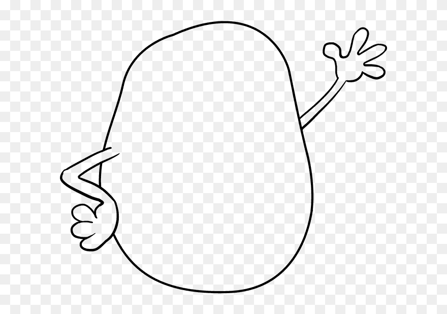 How To Draw Potato - Line Art Clipart