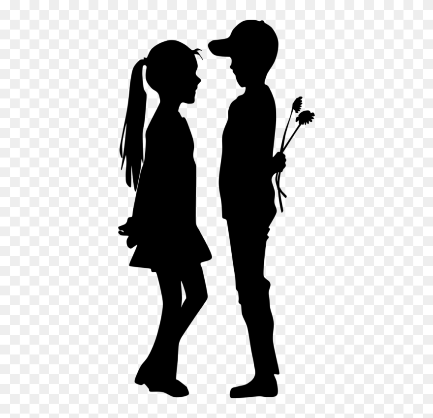 Boy And Girl Silhouette Clipart