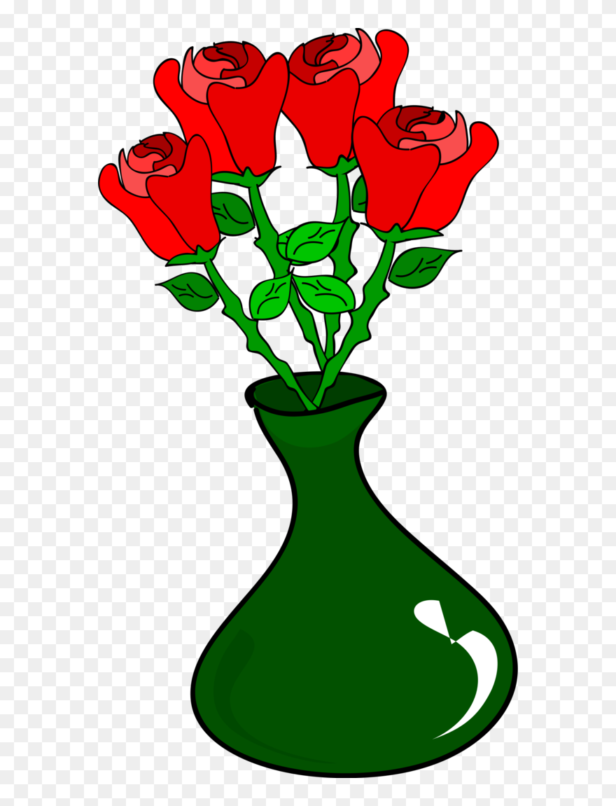 Transparent Tulip Flower Flora Leaf Clipart For Flowers - Rose In A Vase Clipart - Png Download